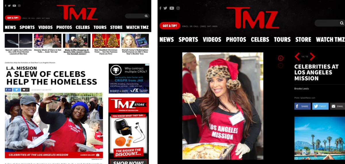 celebs help homeless